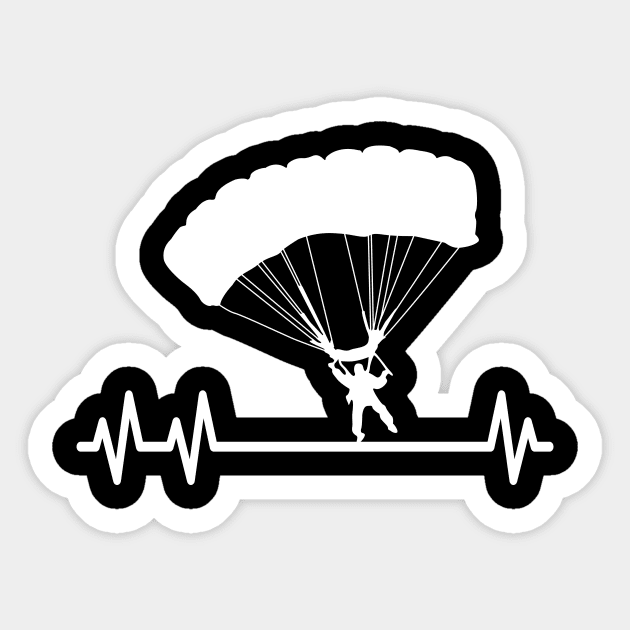 SkyDiving Pulse Heartbeat Skydiver Parachute Sticker by Foxxy Merch